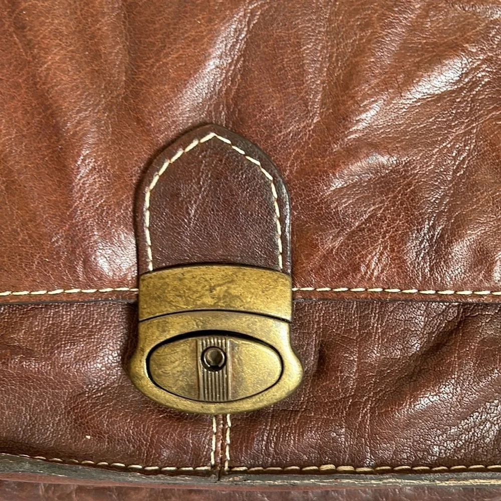 Vintage Wilson’s Leather Brown Crinkled Leather Shoulder Laptop Computer Bag